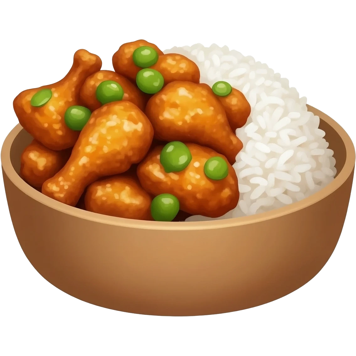 General Tso’s Chinese takeout with white rice emoji