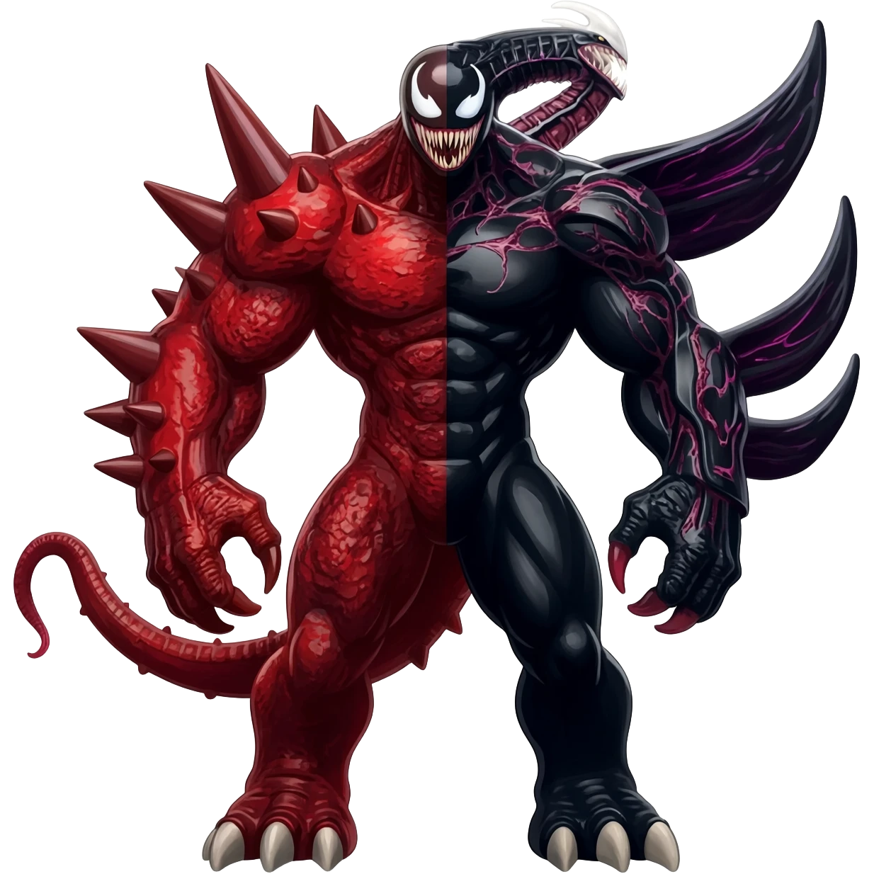 Venom-Groudon-Xenomorph-Darkrai-fusion, full body emoji