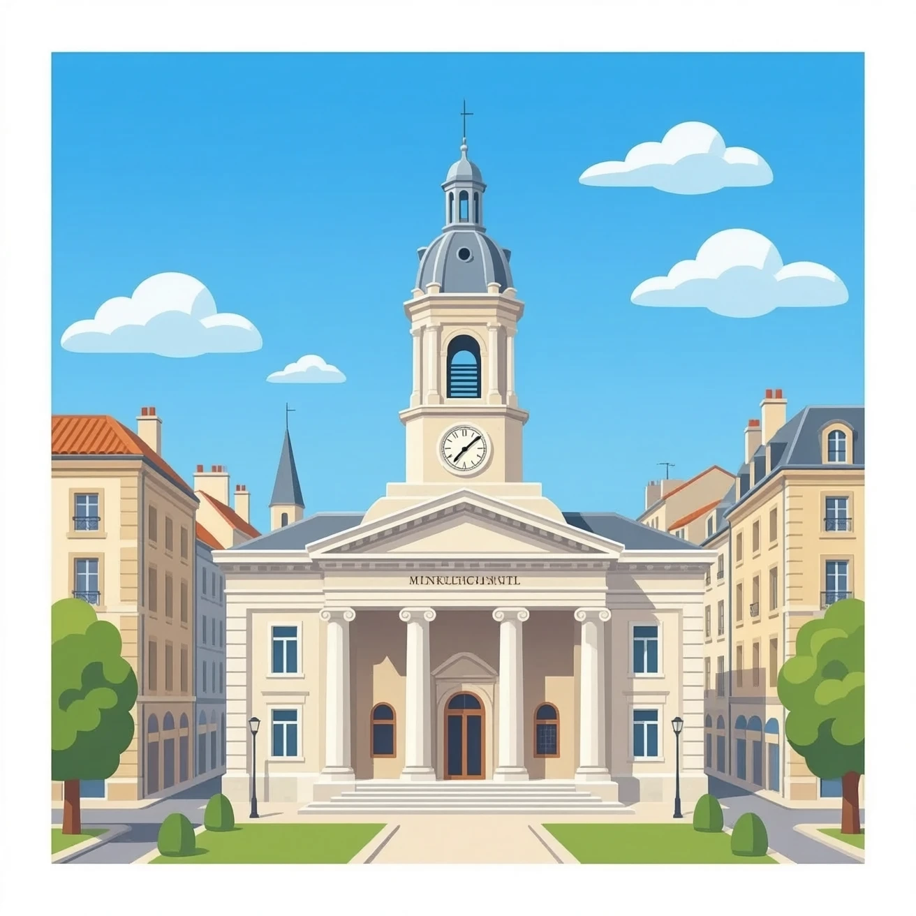 municipality building france without backgroung emoji