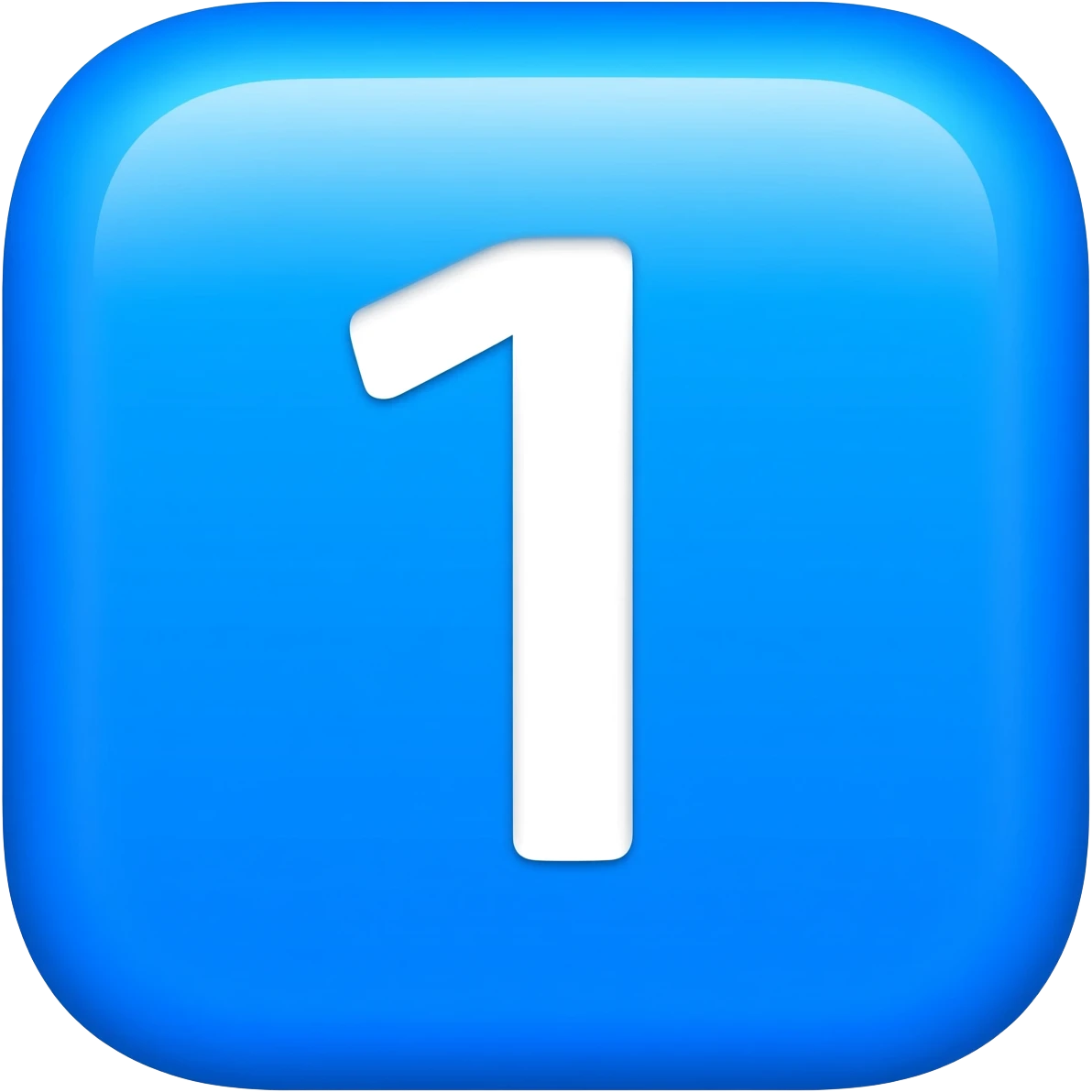 "3D premium,3D rounded-square icon in strong bleu with a beveled edge, bold serif white letter '1'centered, strong specular highlights, inner glow, 1024x1024, png" emoji
