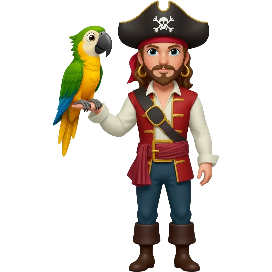 pirate and parrot emoji