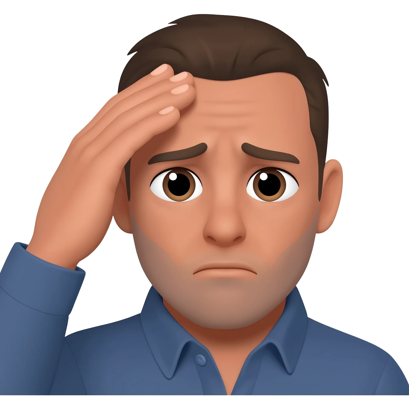 a worried amercan man and hand on forehead emoji