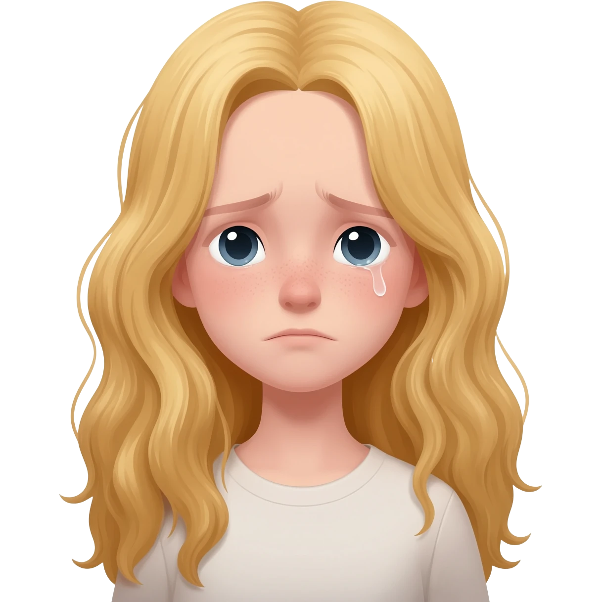 Sad blonde girl emoji