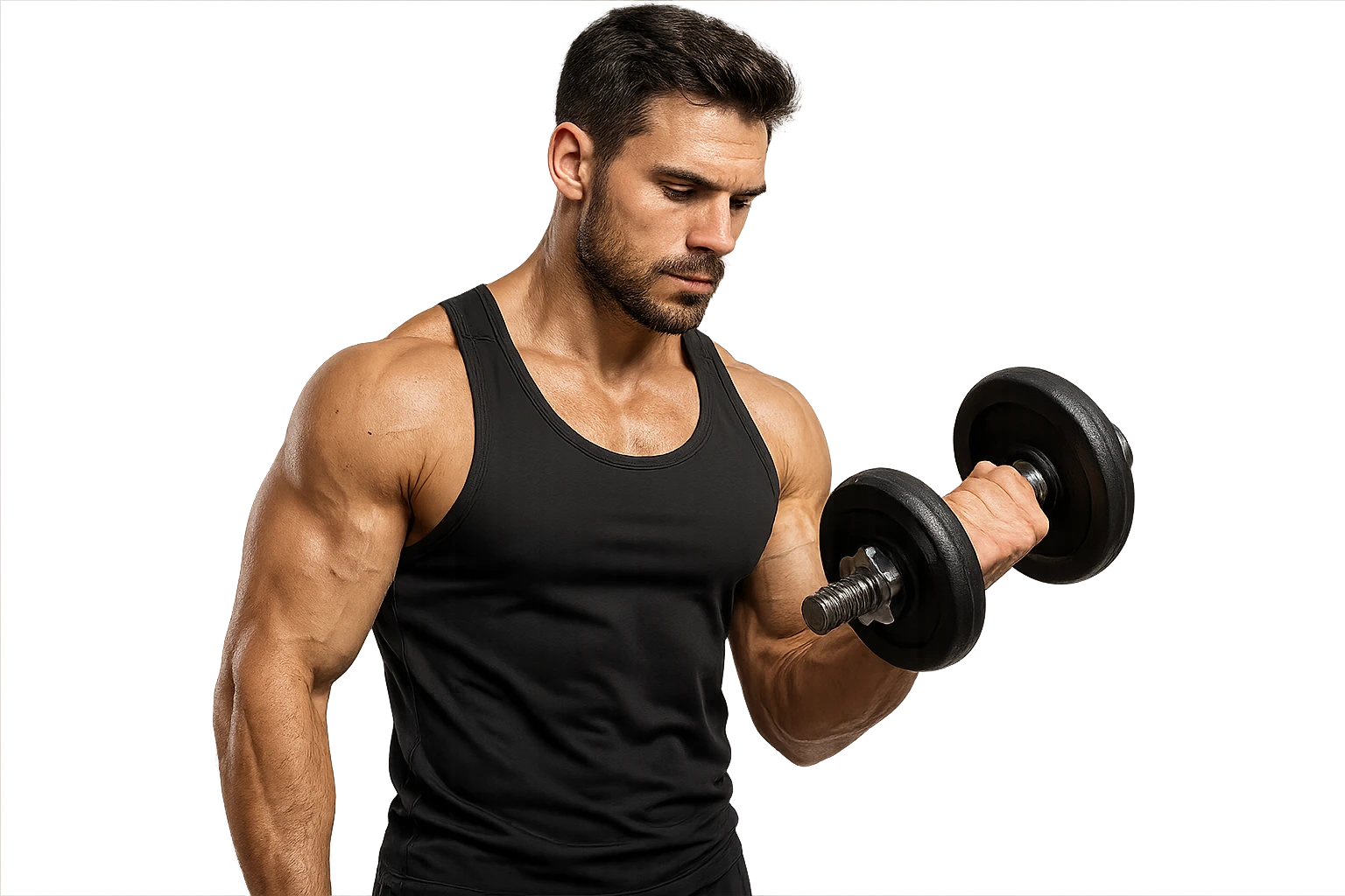 uomo fitness con manubrio da palestra in mano, iperrealistico 4k emoji