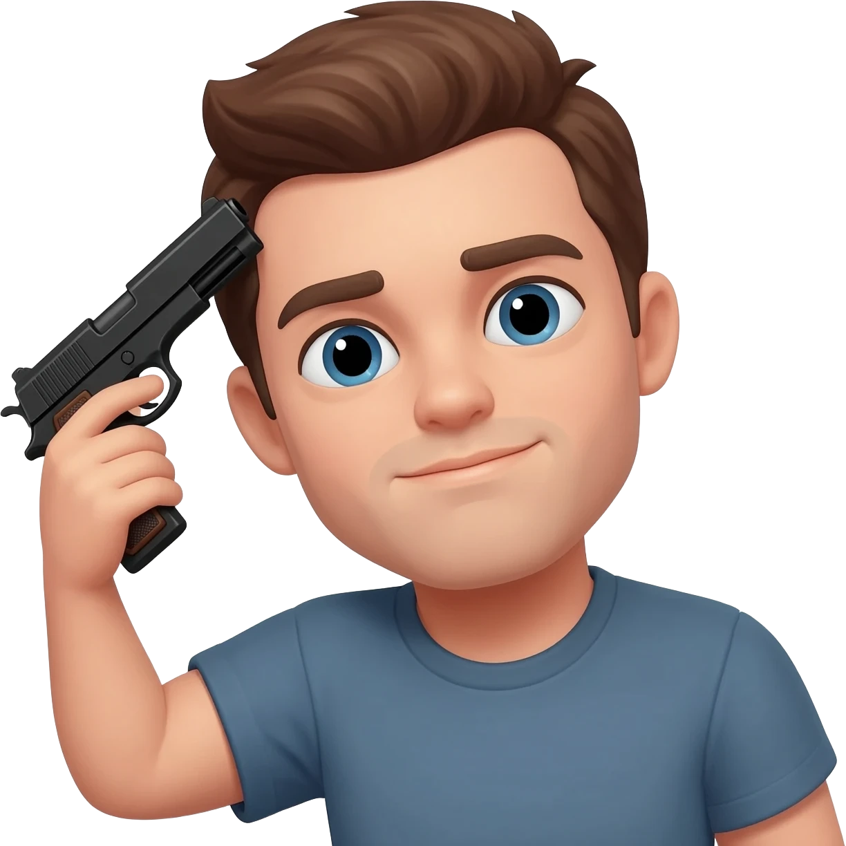 A person holding a gun to their head emoji