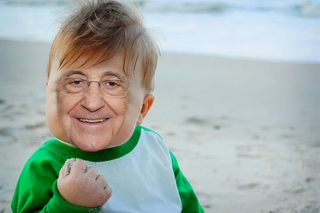 Замени лицо малыша на лицо мужчины, который на второй фотографии. Сохрани пропорции, сделай это не так кринжово

Прозрачный фон emoji