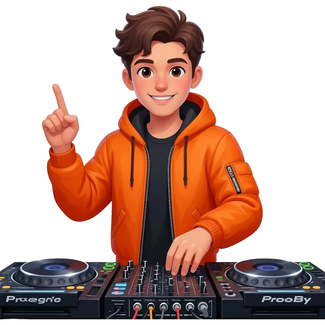 guy at the party with dj emoji
