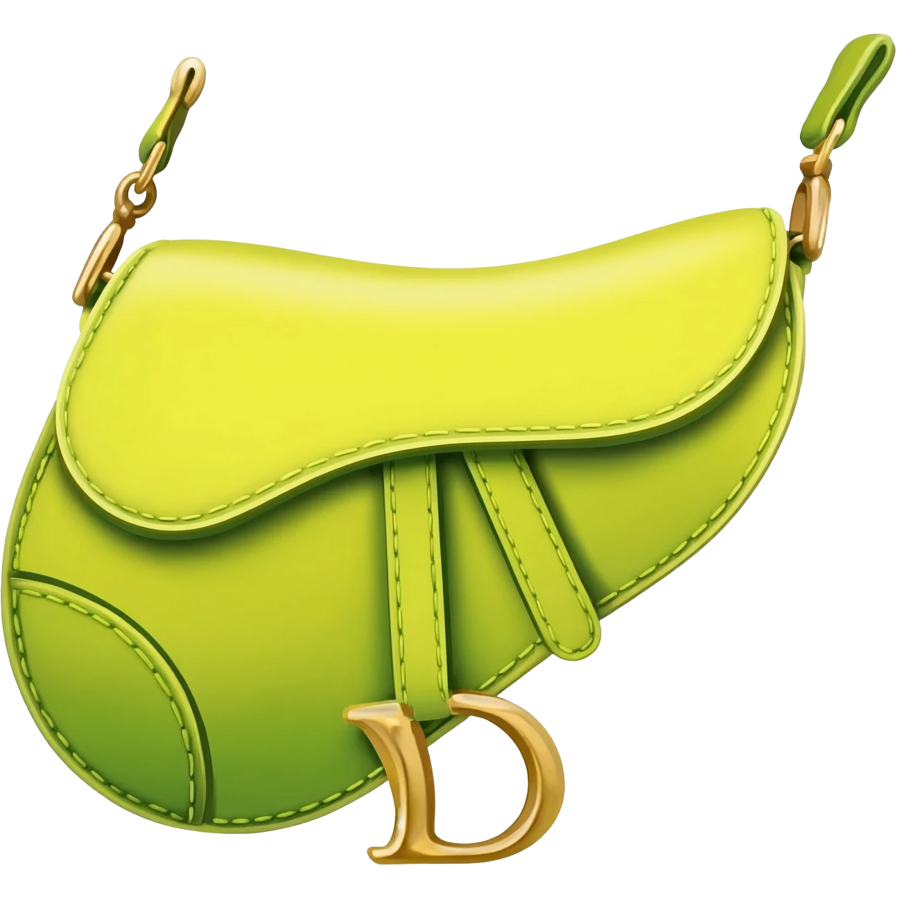 yellow green saddle dior bag emoji