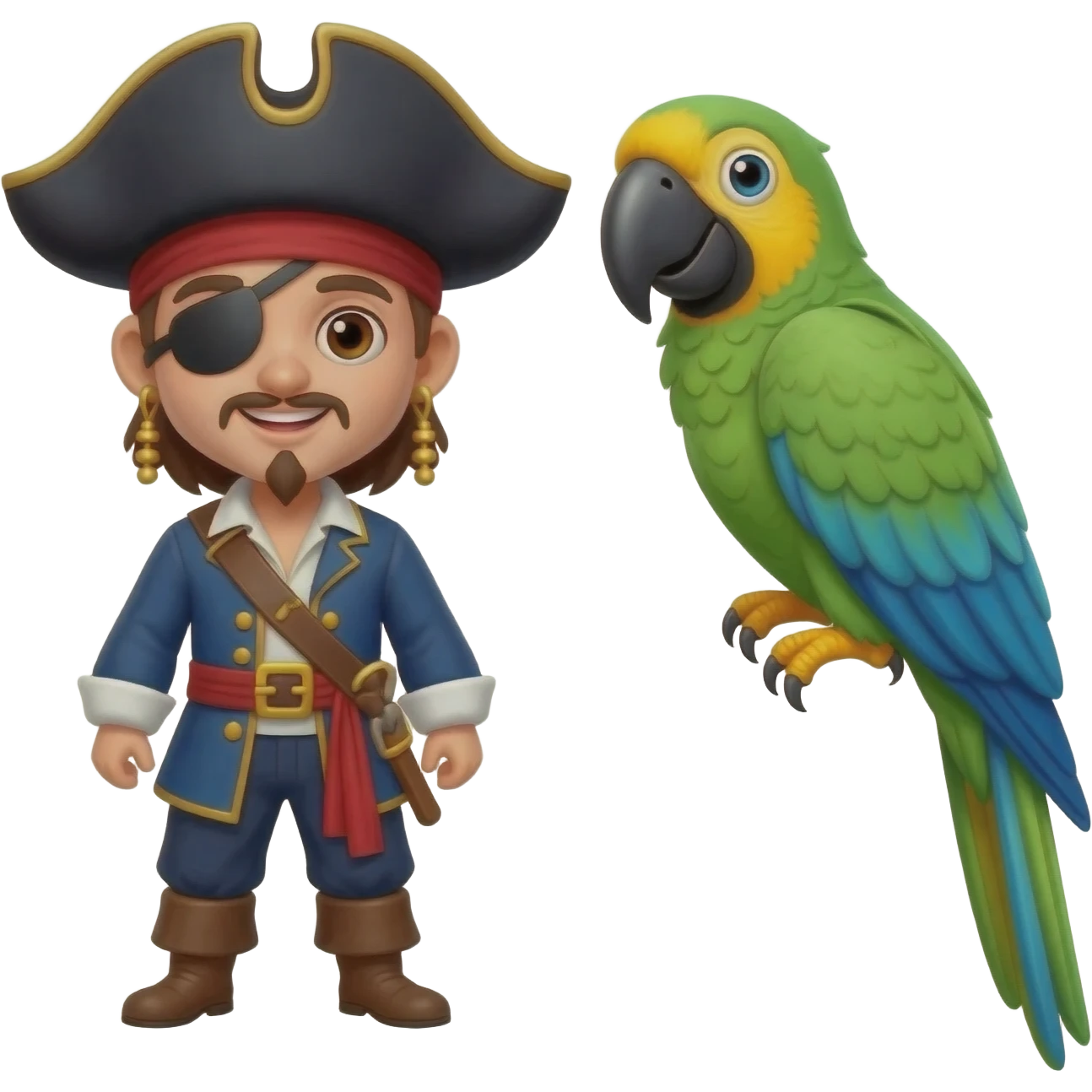 pirate and parrot emoji