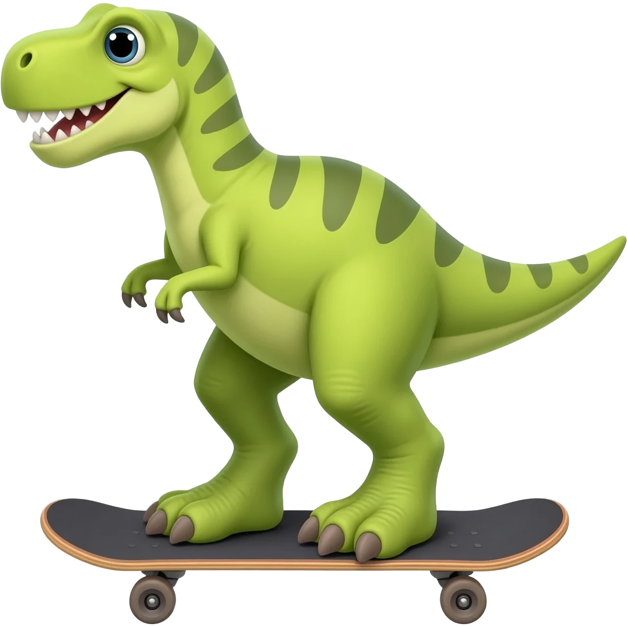 Dinosaur on a skateboard emoji
