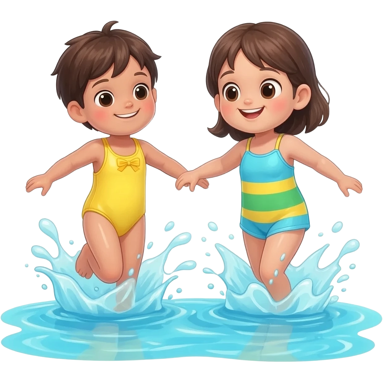 двоє дітей в басейні emoji