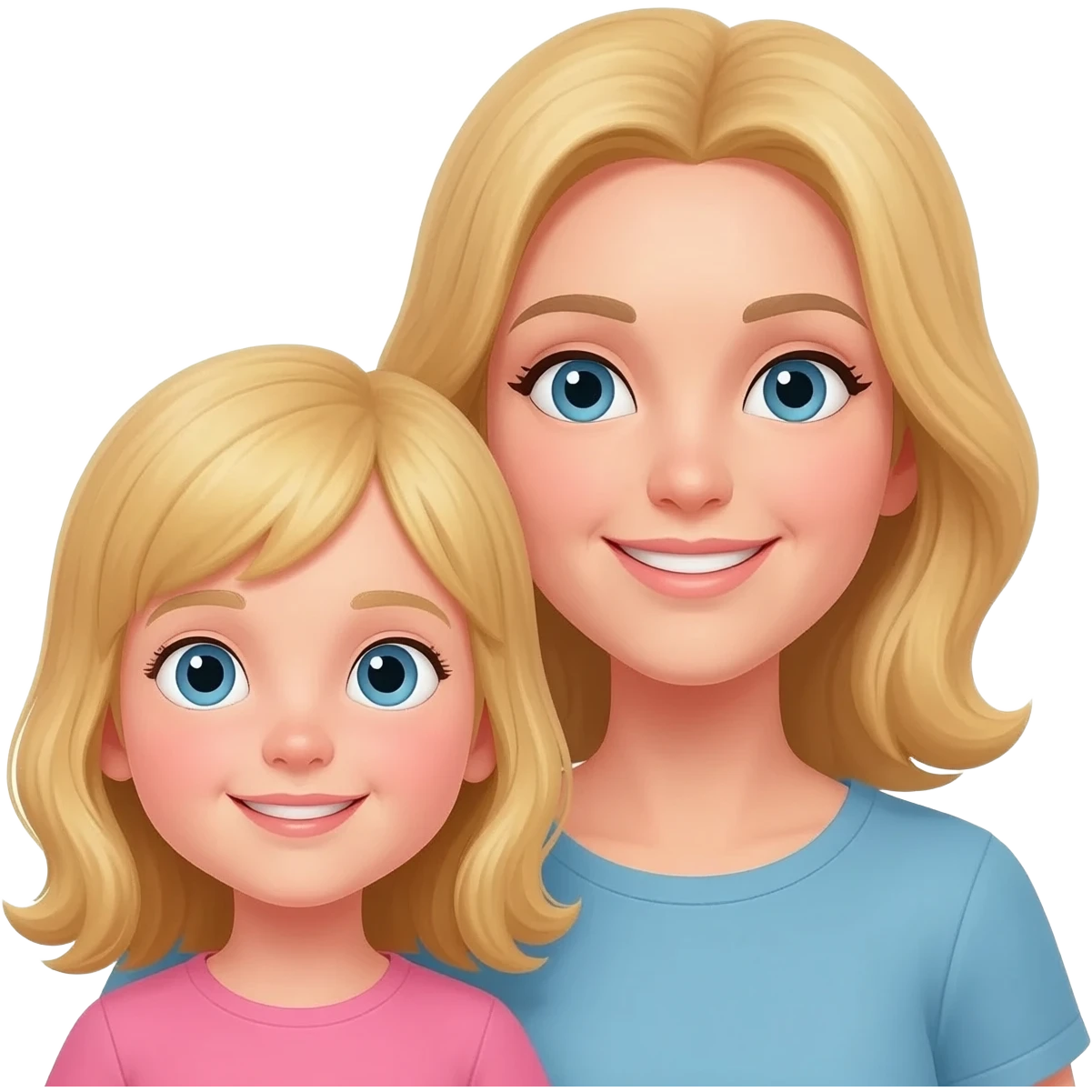 Blond kod girl and blond mum emoji