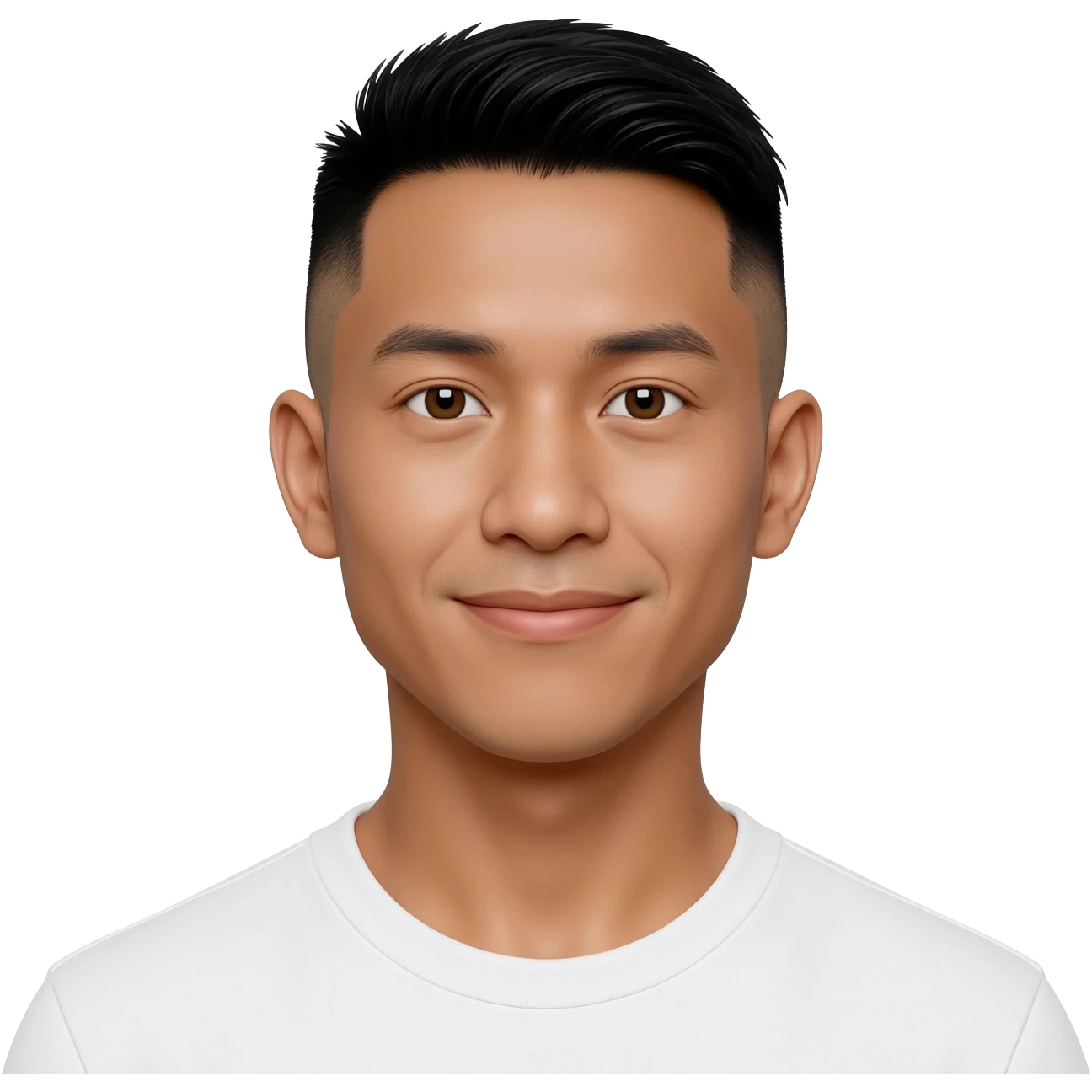 Filipino man at 25 years old fade hair cut  emoji