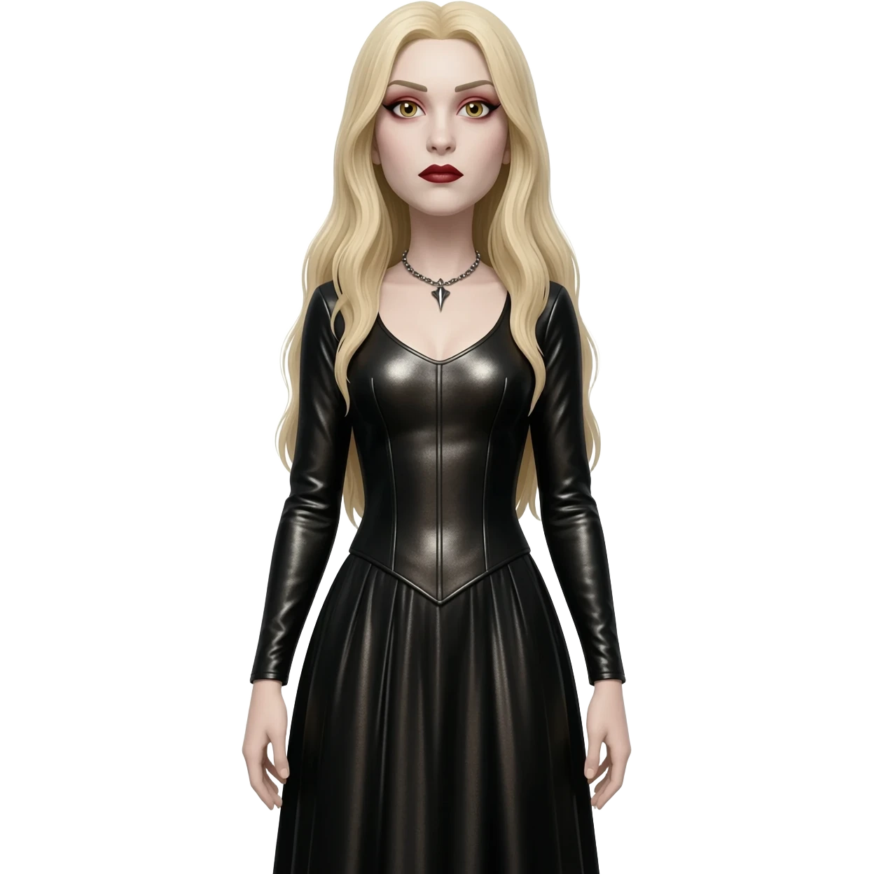 The Bride of Dracula from Universal Monsters with long blonde hair, black metallic long dress emoji