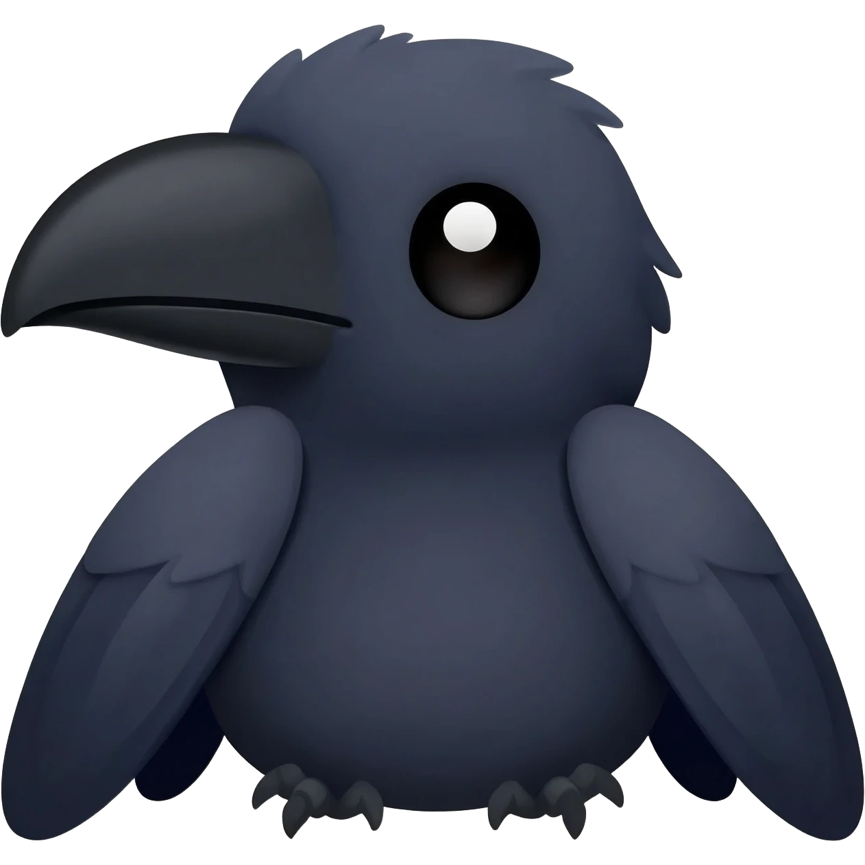 kawaii raven big side eye emoji