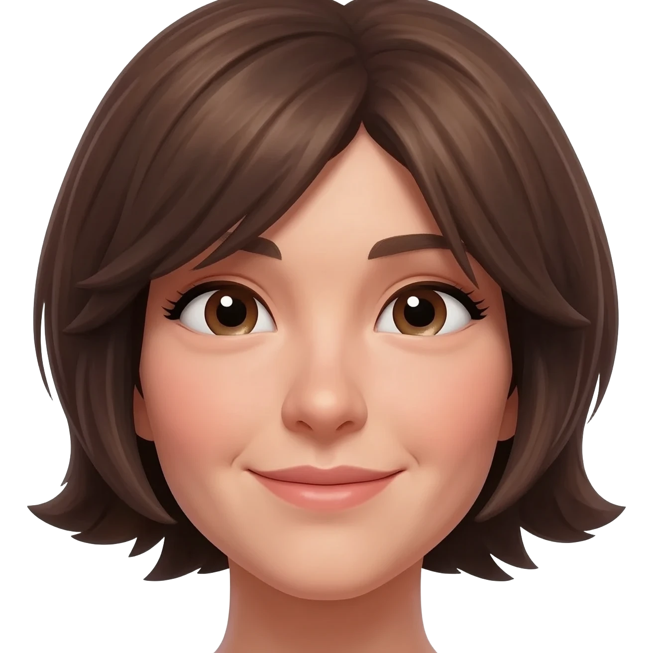 Brune aux cheveux court qui prend son temps emoji
