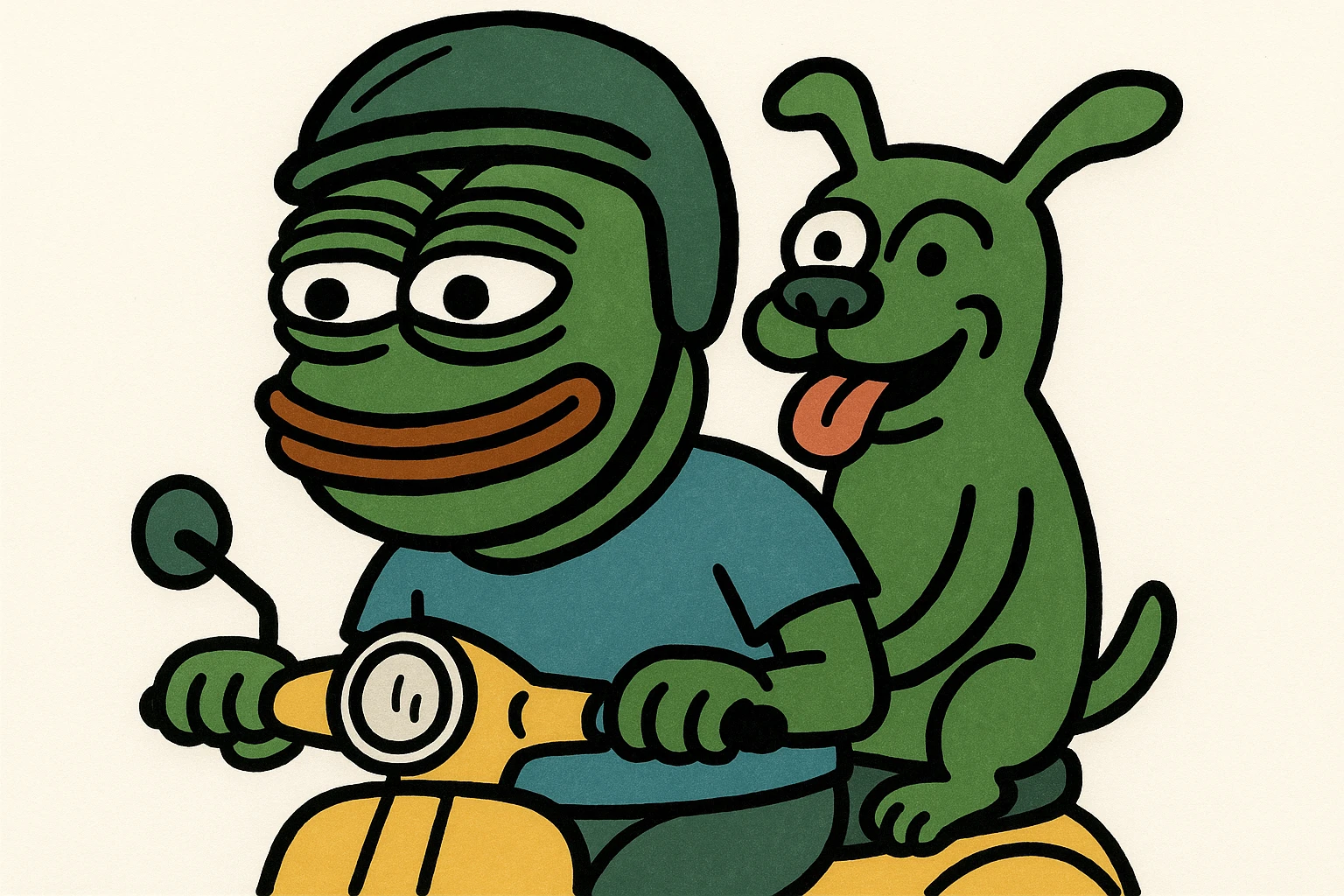 man and his pet dog riding a vespa emoji