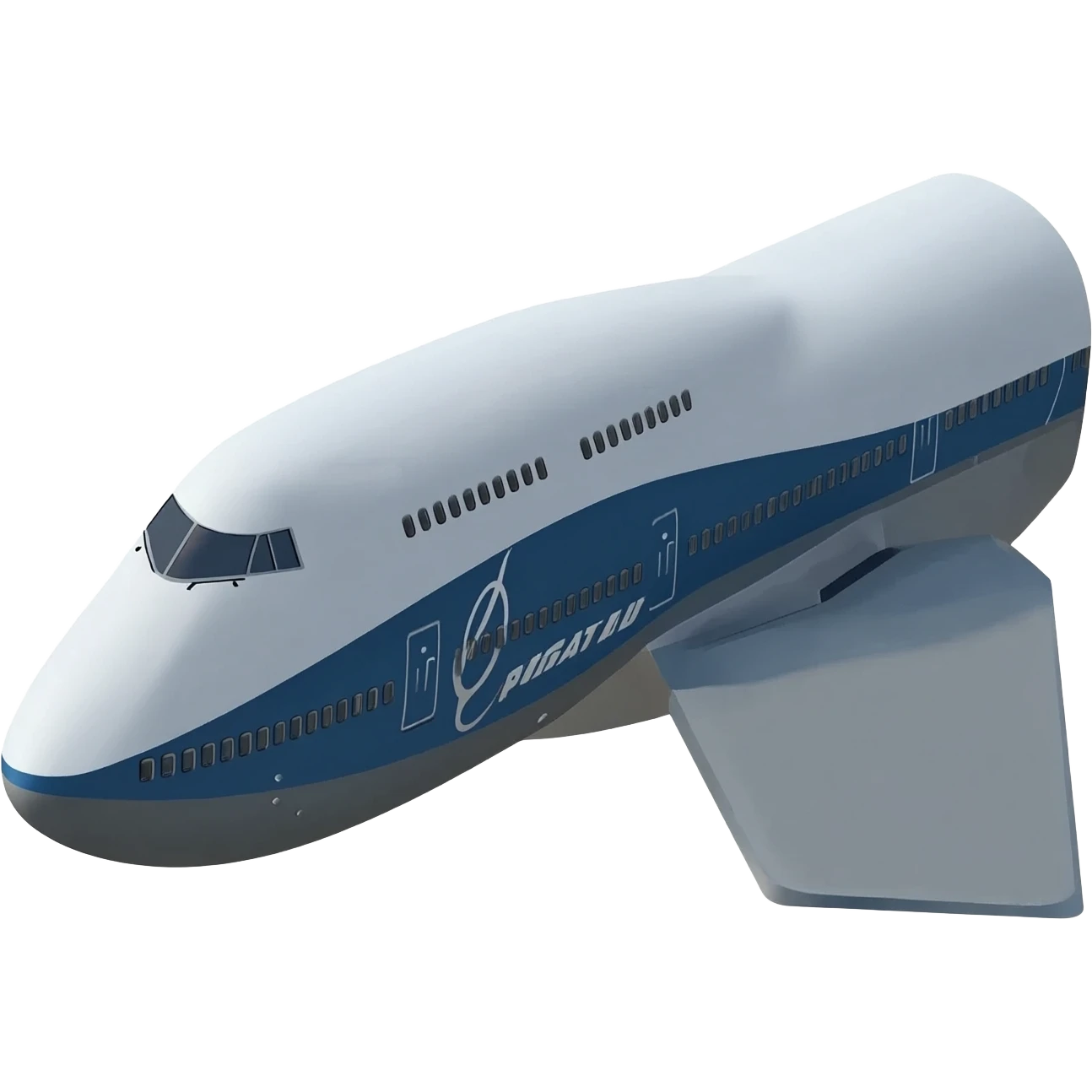 Arkası olmayan bir Boeing 747 emoji