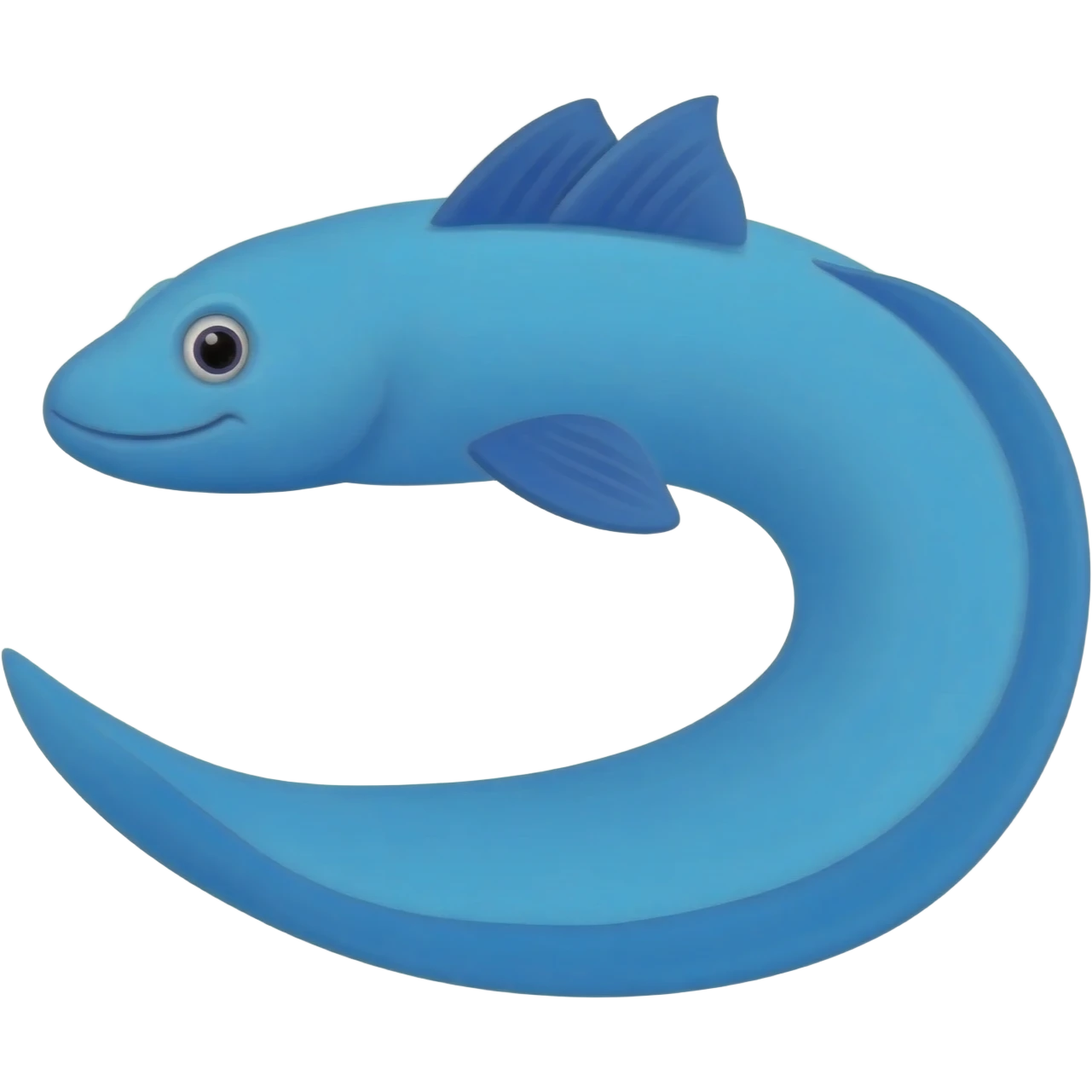blue eel with 2 fins on each side and a long tail emoji