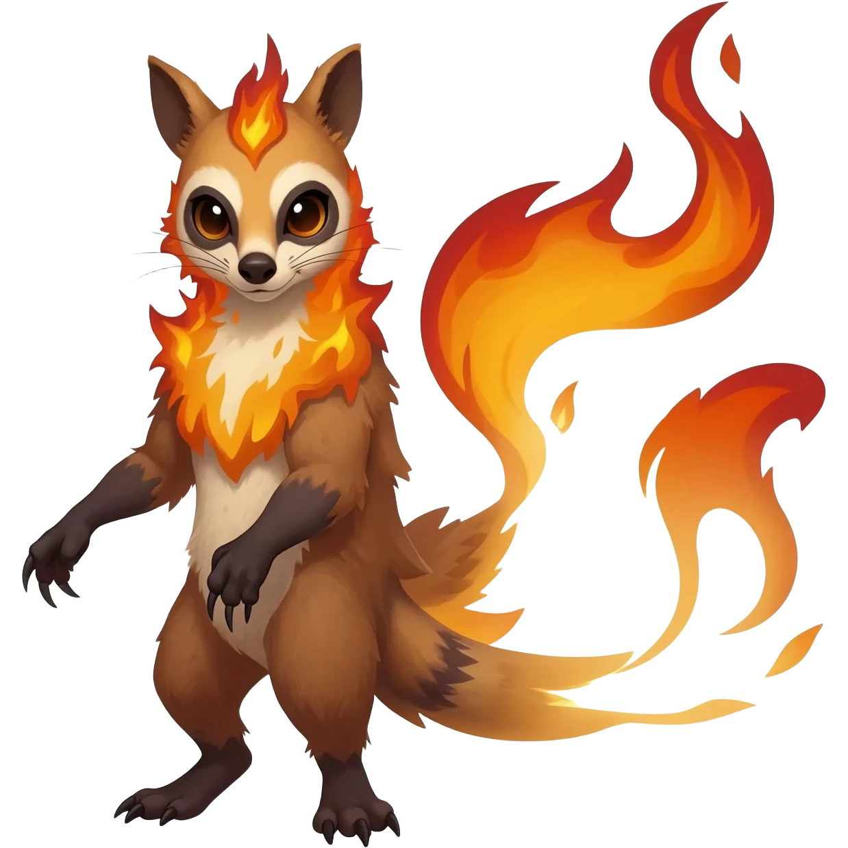 Fiery Handsome Wicked Cool Hot Edgy Badass Numbat-Trico-Civet-Vernid-fusion-hybrid-creature emoji