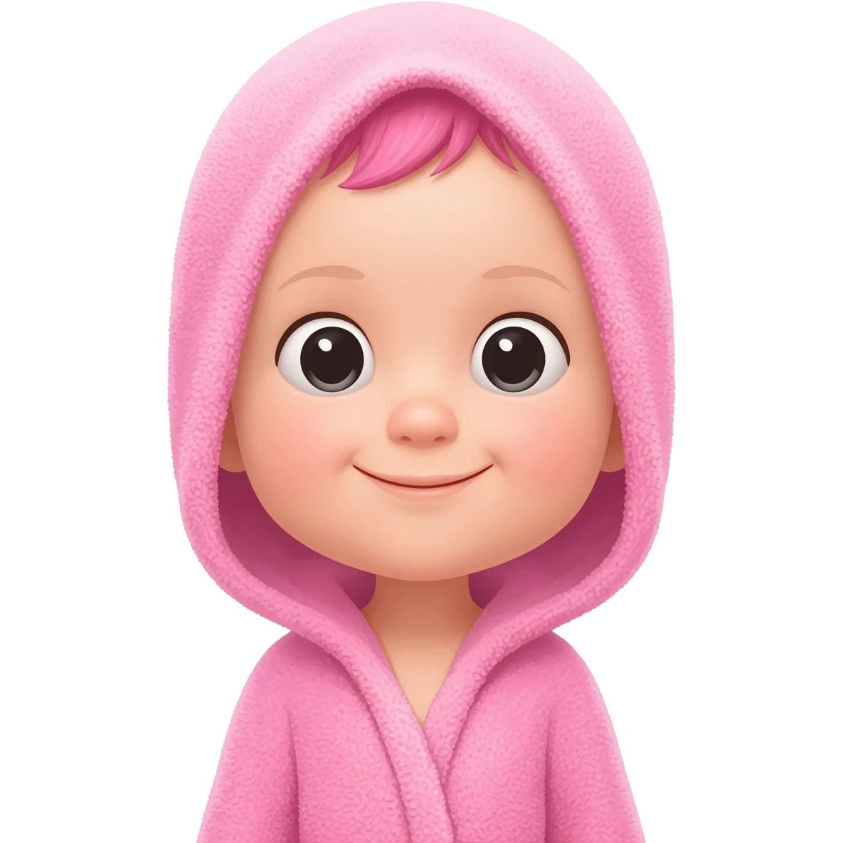 Baby pink robe with towel hair pink emoji