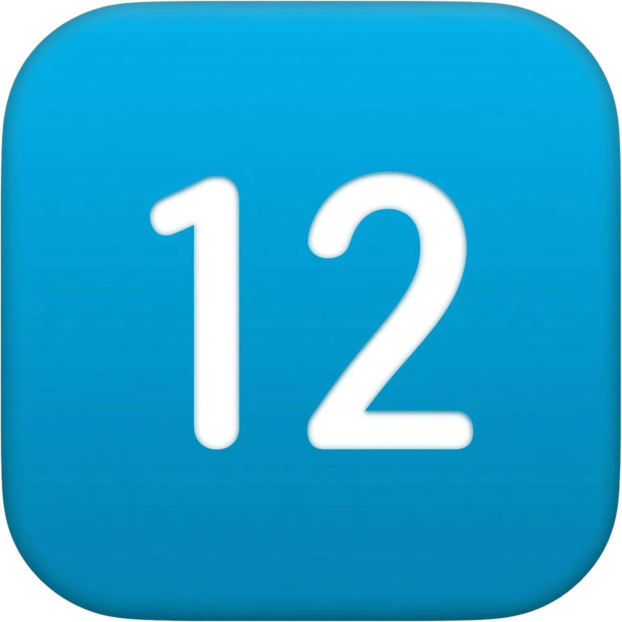 Blue sqaure with white text 12 emoji