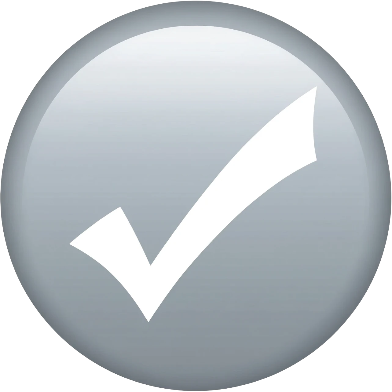 Light Grey circle with big white checkmark please emoji