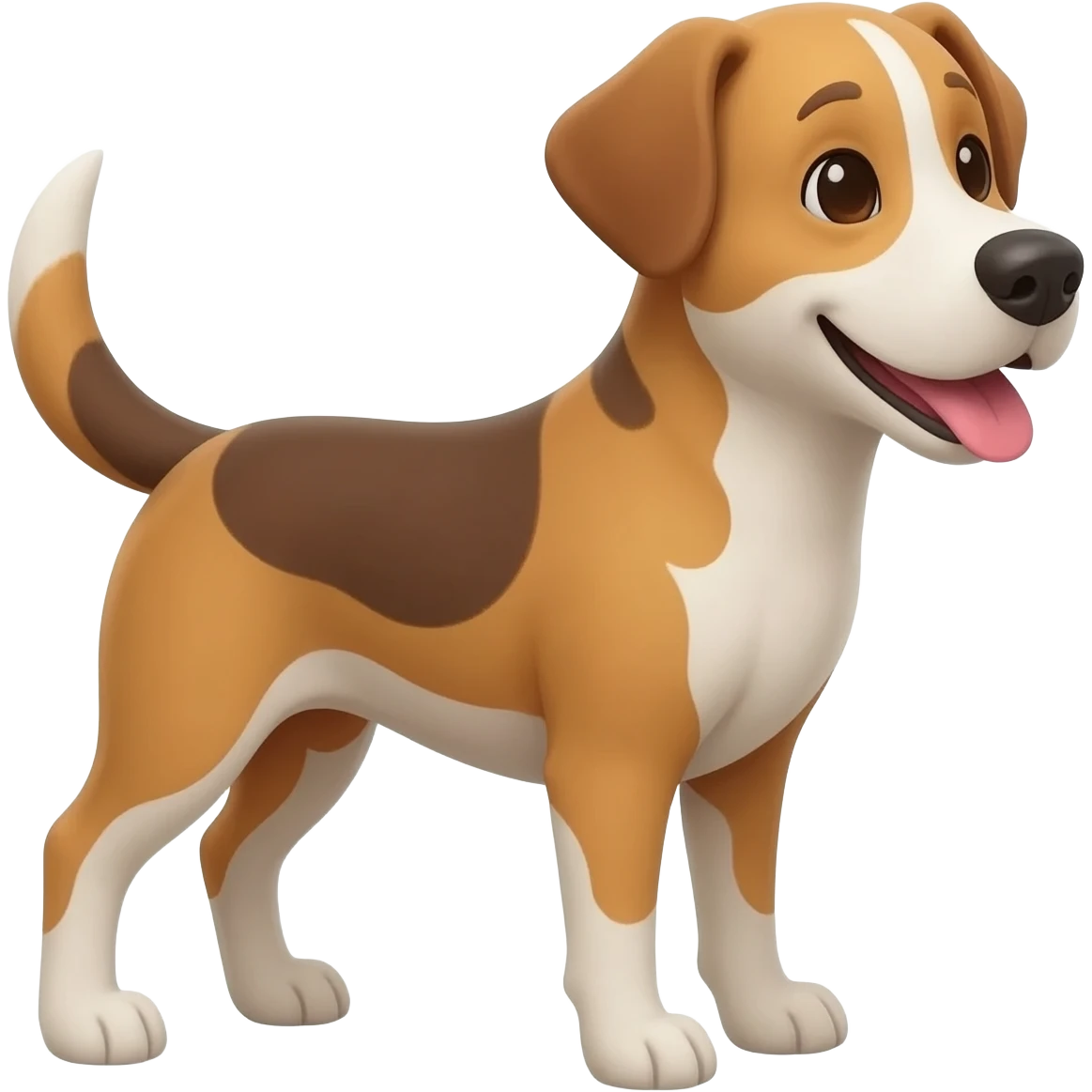 the dog looks contentedly to the right emoji