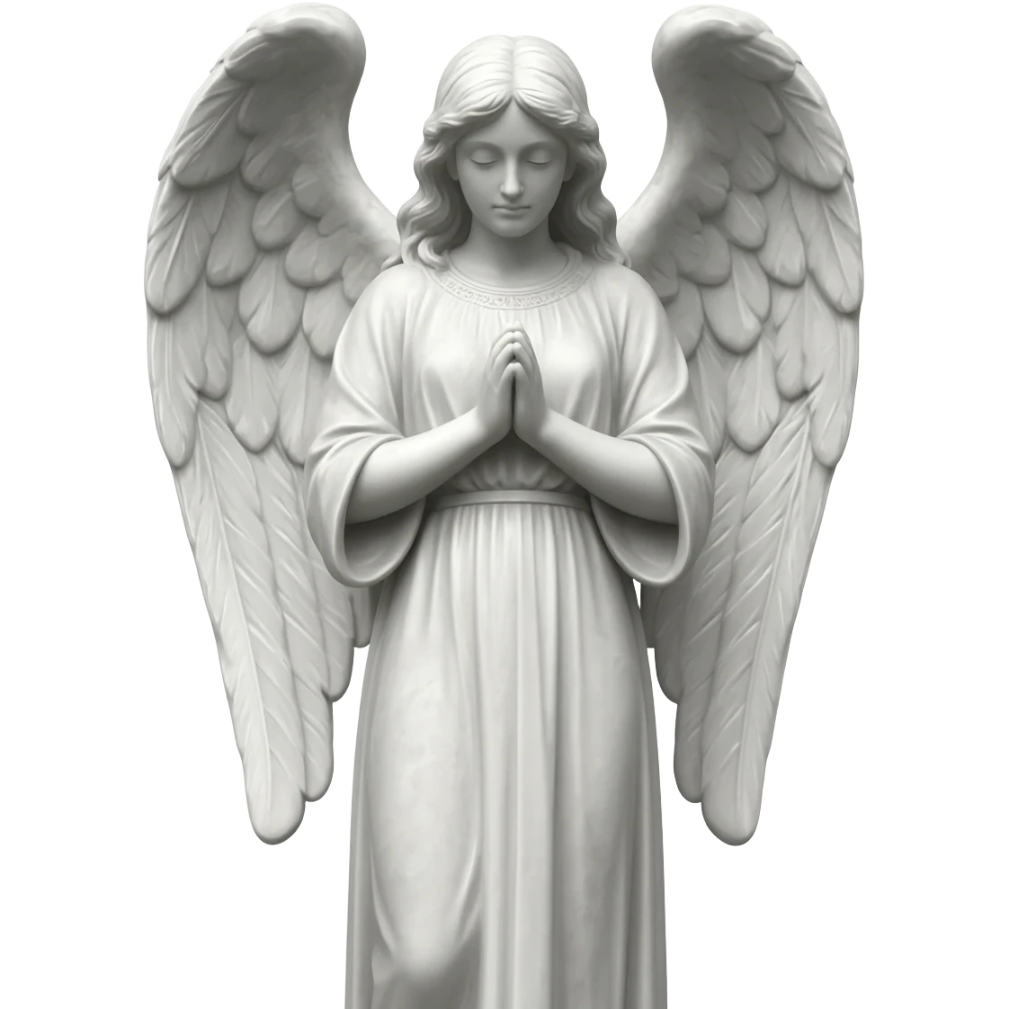 Realistic Gothic marble statue of an angel emoji