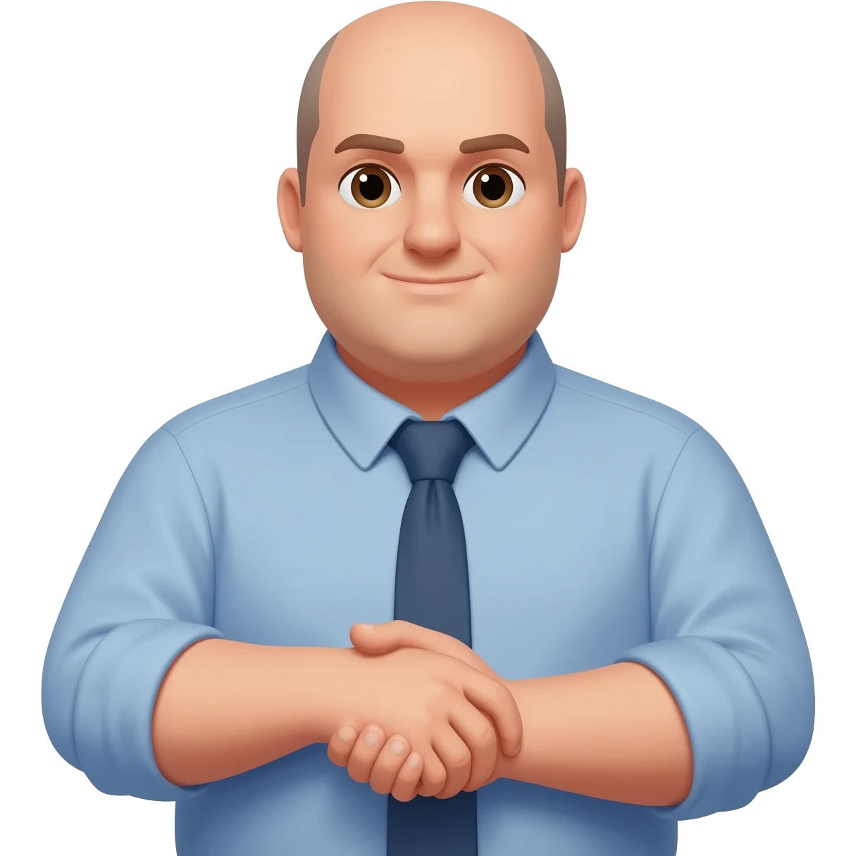 A little overweight Greek property management guy with partially bald the rest of it shaved grabbing your emoji