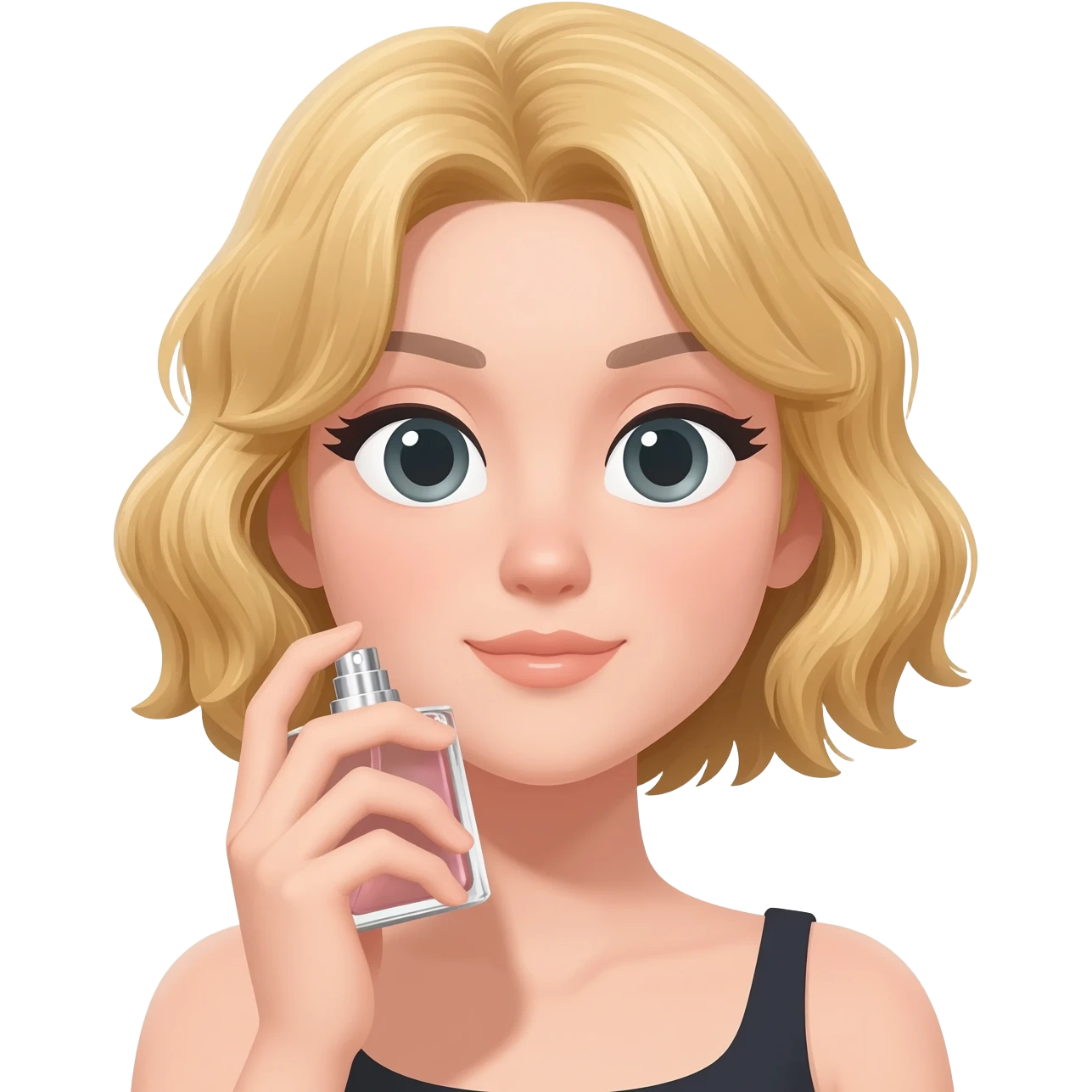 haz una chica rubia aplicandose perfume emoji