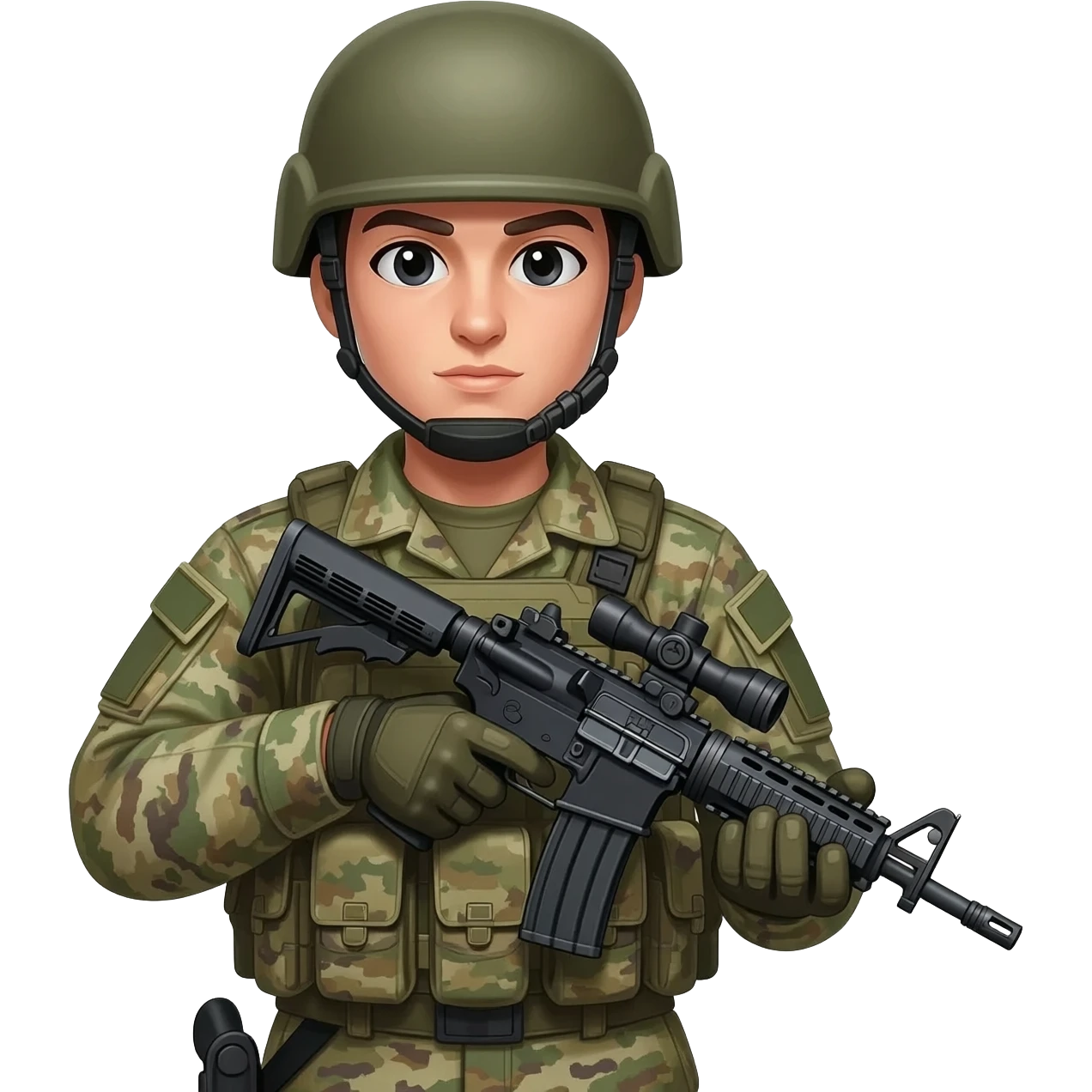 assault rifle sniper military theme hunter emoji