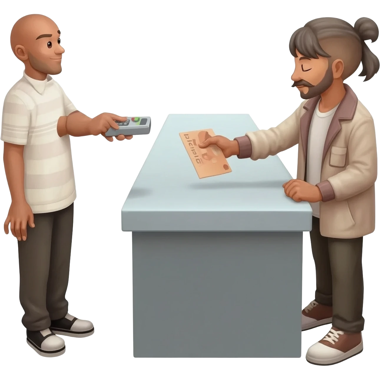 tres personas pagando hombres uno mereno y dos blanco emoji