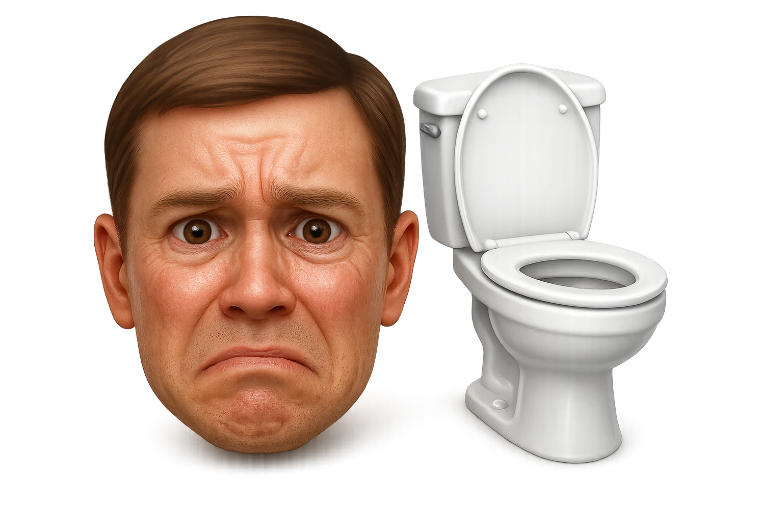 emoji stile iphone che riguarda l'argomento "stipsi/andrò al bagno oggi?", iperrealistico 4k emoji