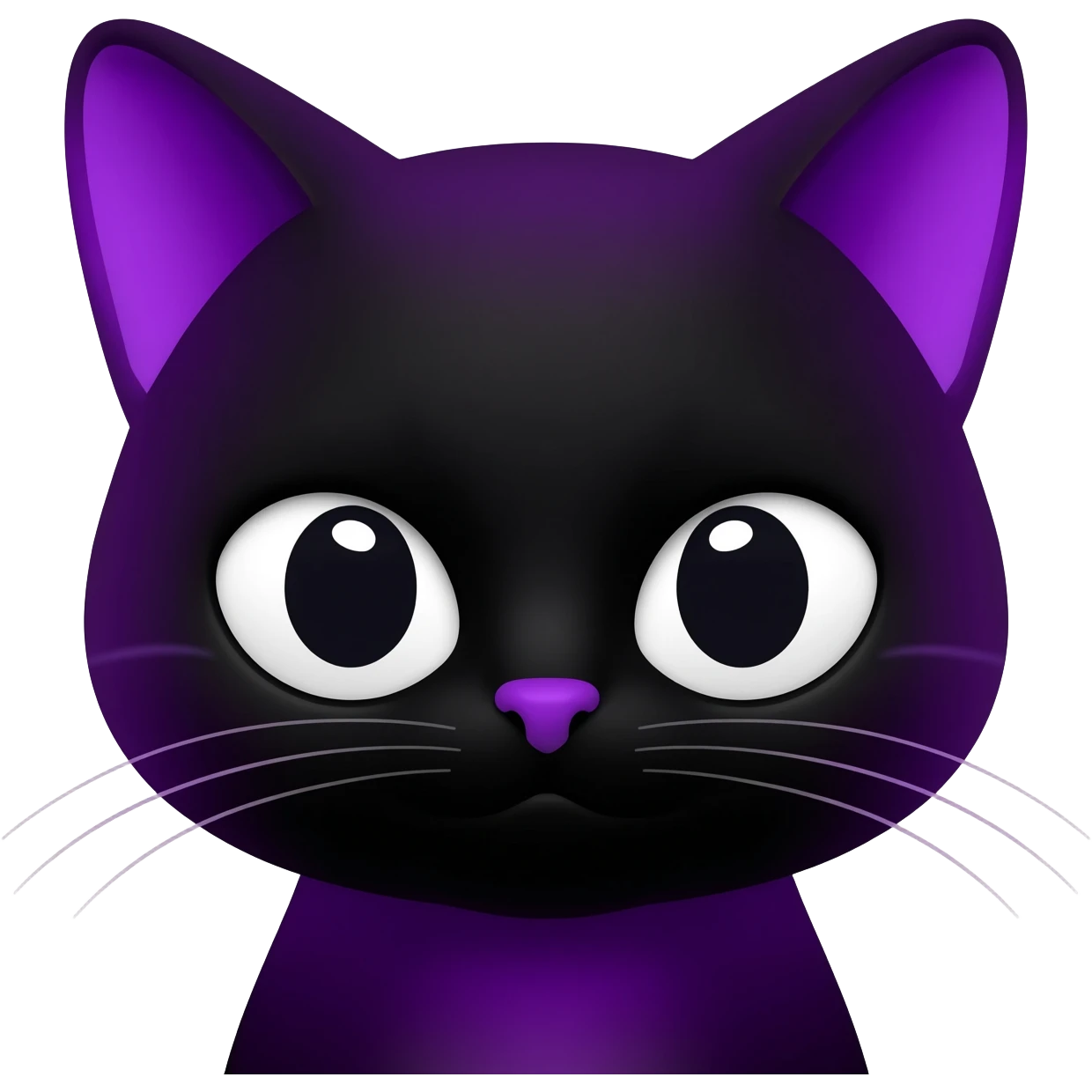 emo cat, black and purple, expressive and stylish, no background emoji