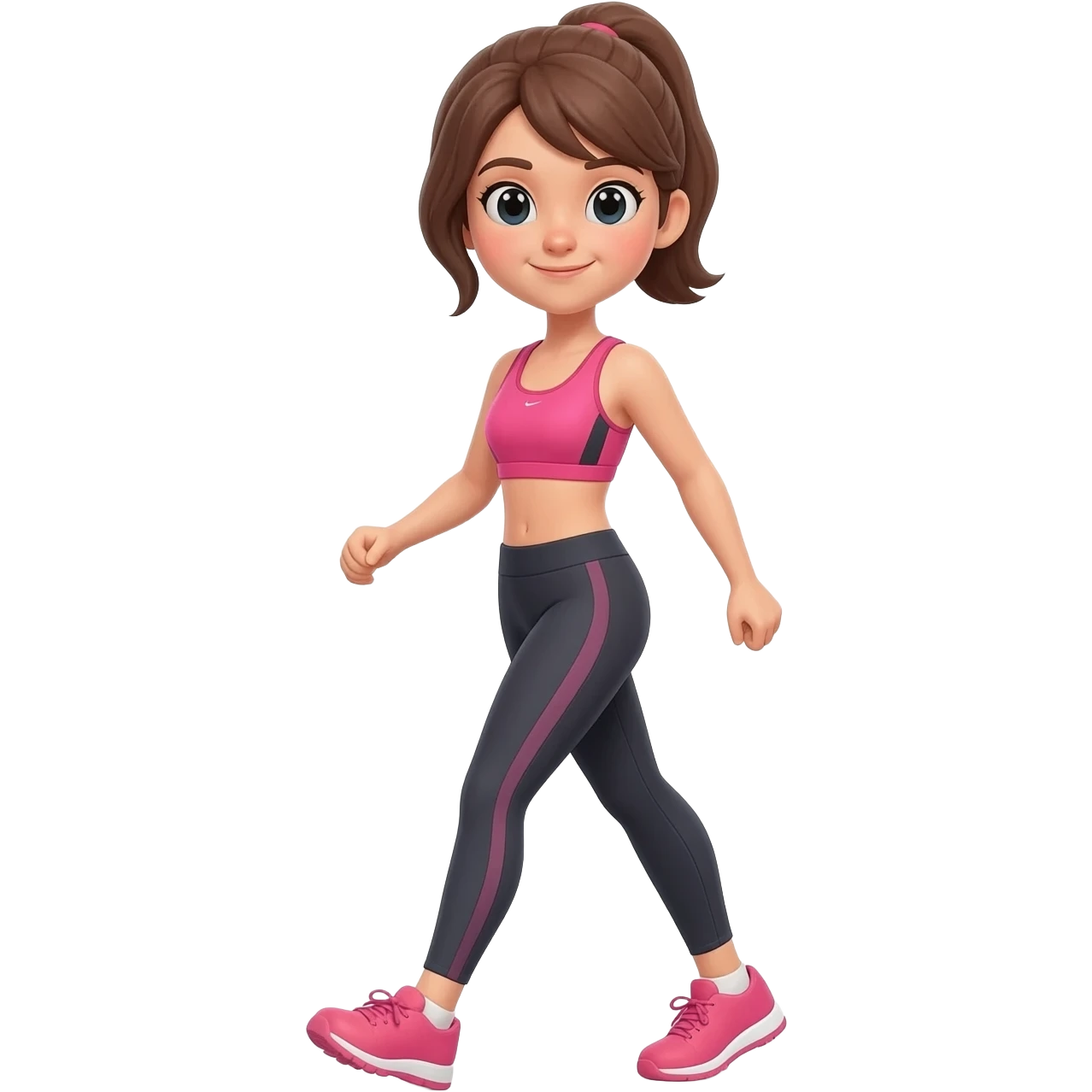 woman getting fit by walking emoji