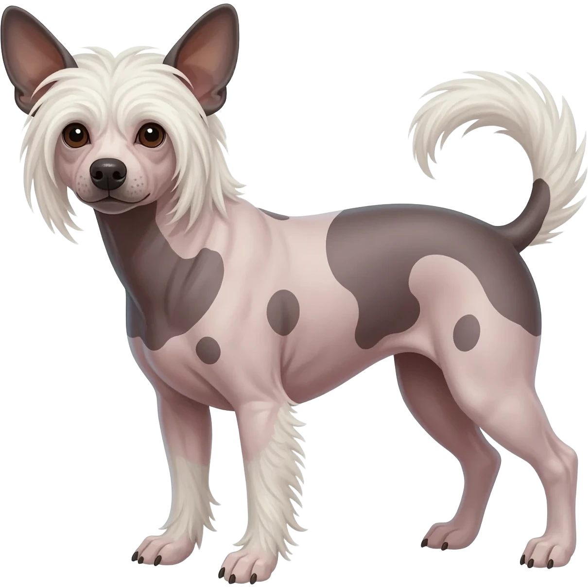 Chinese crested dog emoji