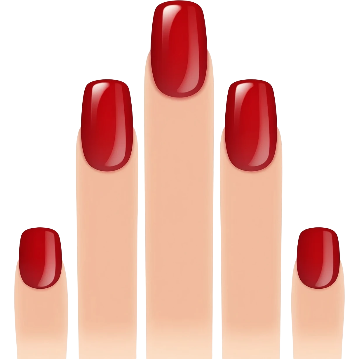 IOS nails with red nail polish emoji