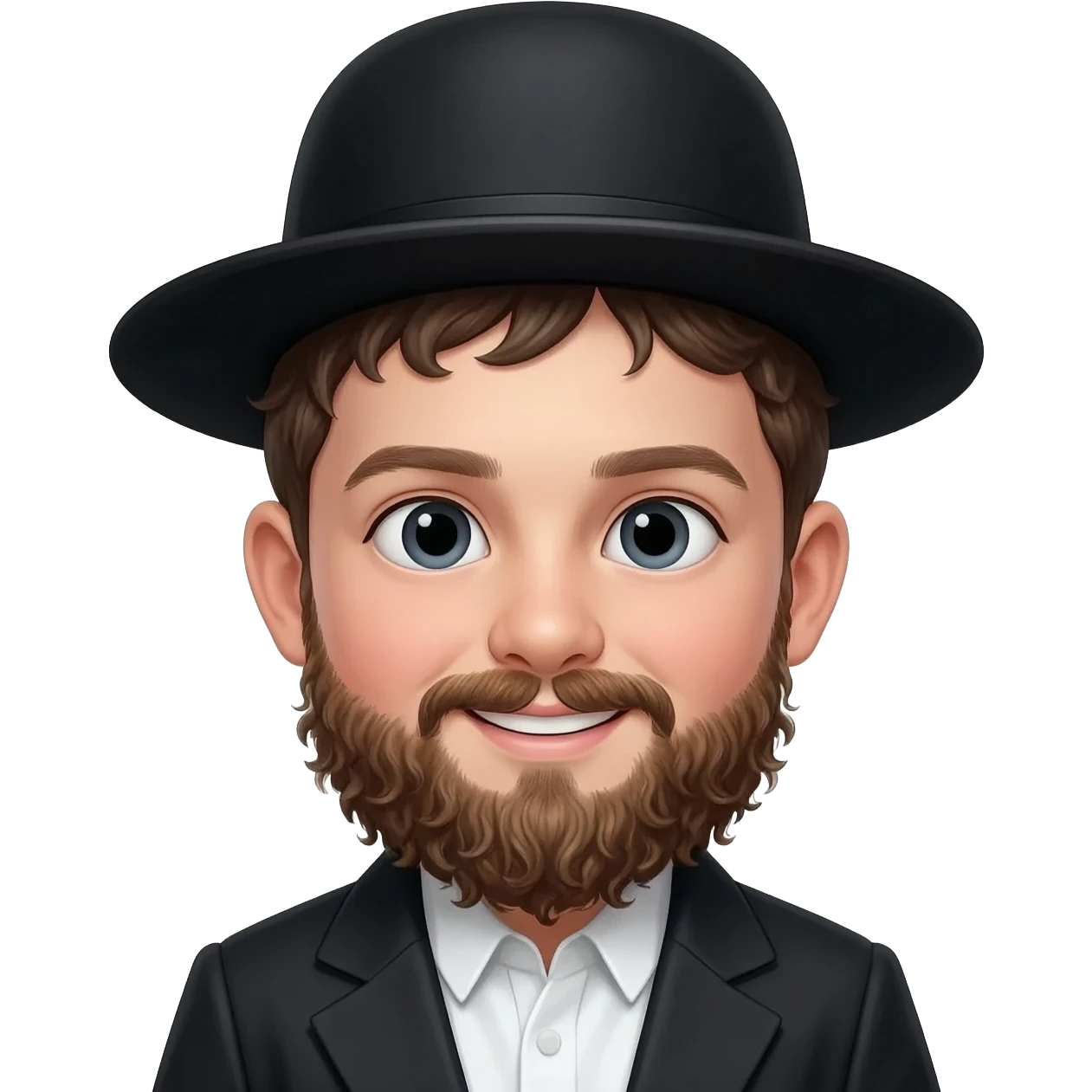 young smiling hassidic jewish boy with curly peyos and a kippah emoji