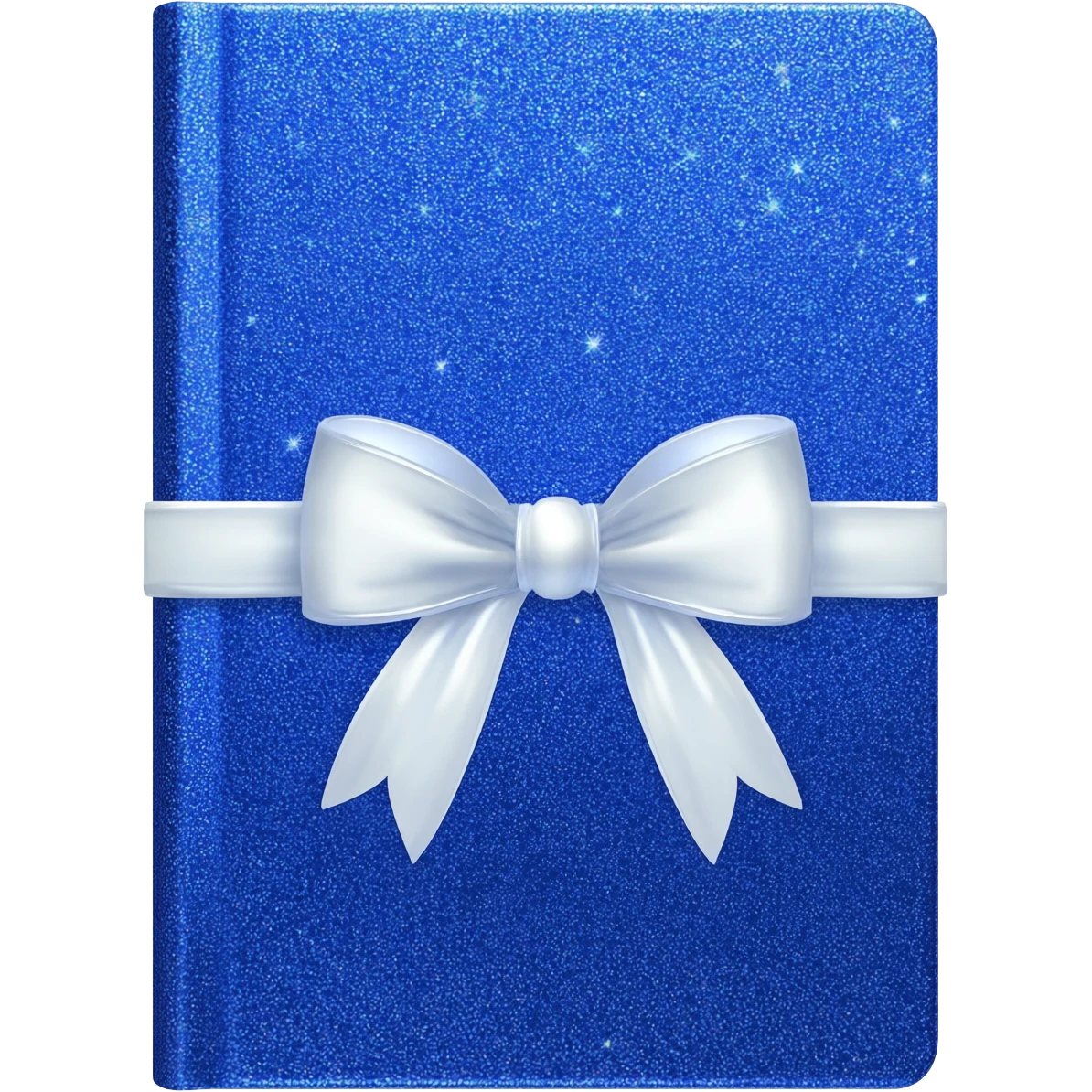 notebook cobalt glittery sparkle with bow white emoji
