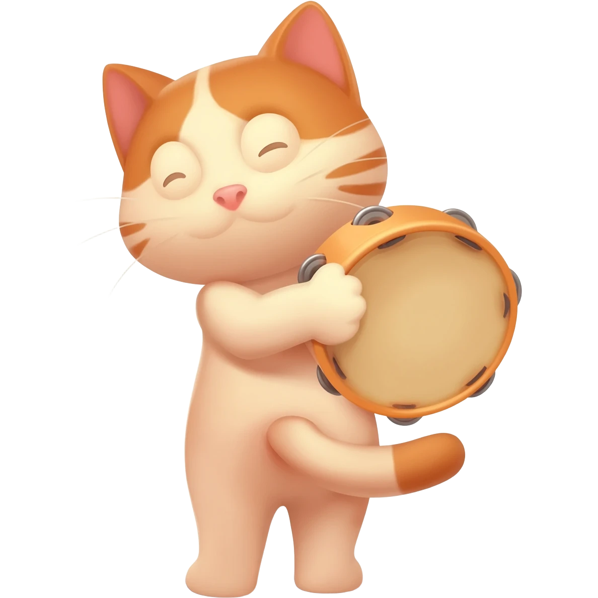 cute kitty slapping his butt with a tambourine emoji