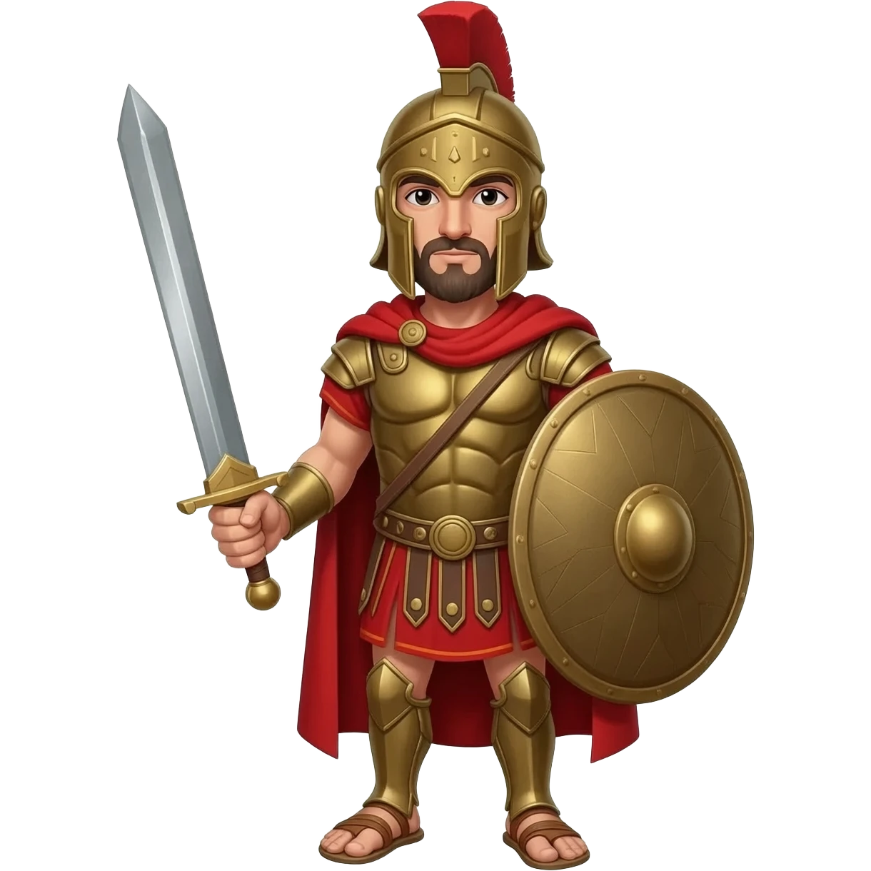 Spartan holding a sword and shield emoji