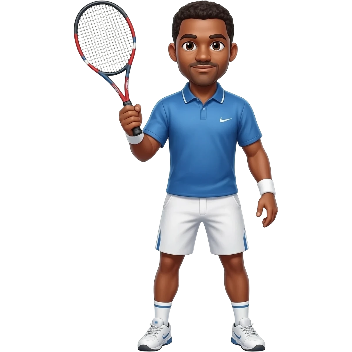 Tennis player adult black male emoji