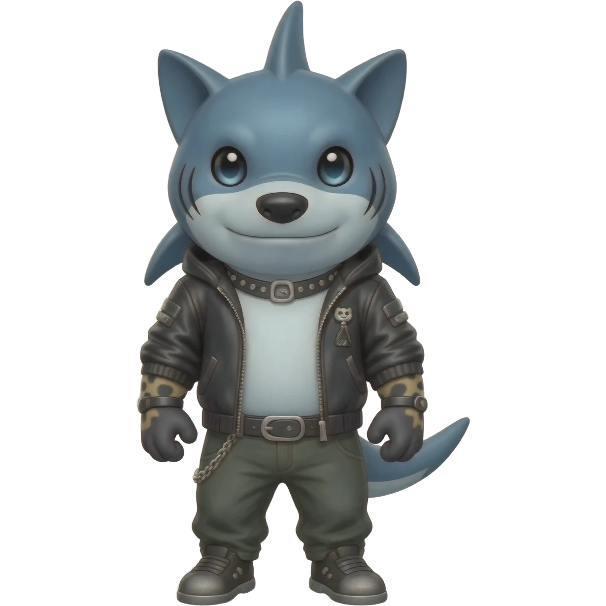 Cool badass edgy furry cute realistic Landhai-Shark-canine-Sharpedo-Hyena-hybrid-animal-Pokémon-Fakemon-fusion-creature  emoji