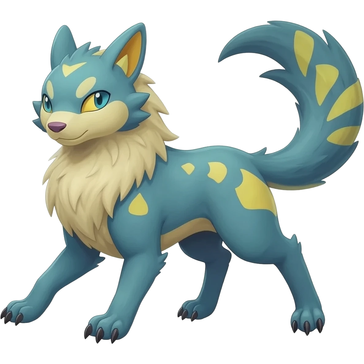 Rare realistic exotic edgy epic pretty beautiful handsome gorgeous aesthetic colorful vibrant Vernid-Trico-species-Fakemon-creature by LiLaiRa, 4 legs, 1 tail, random markings, (full body) emoji