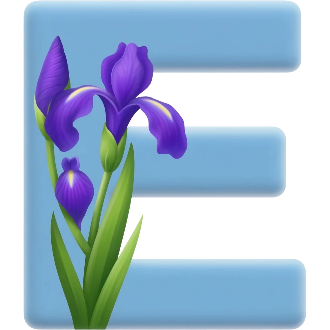 БУКВА E С ИРИСАМИ emoji