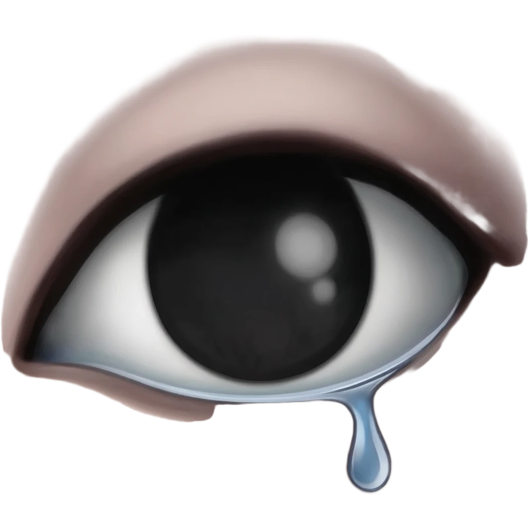 generate a black eye crying with black ink emoji