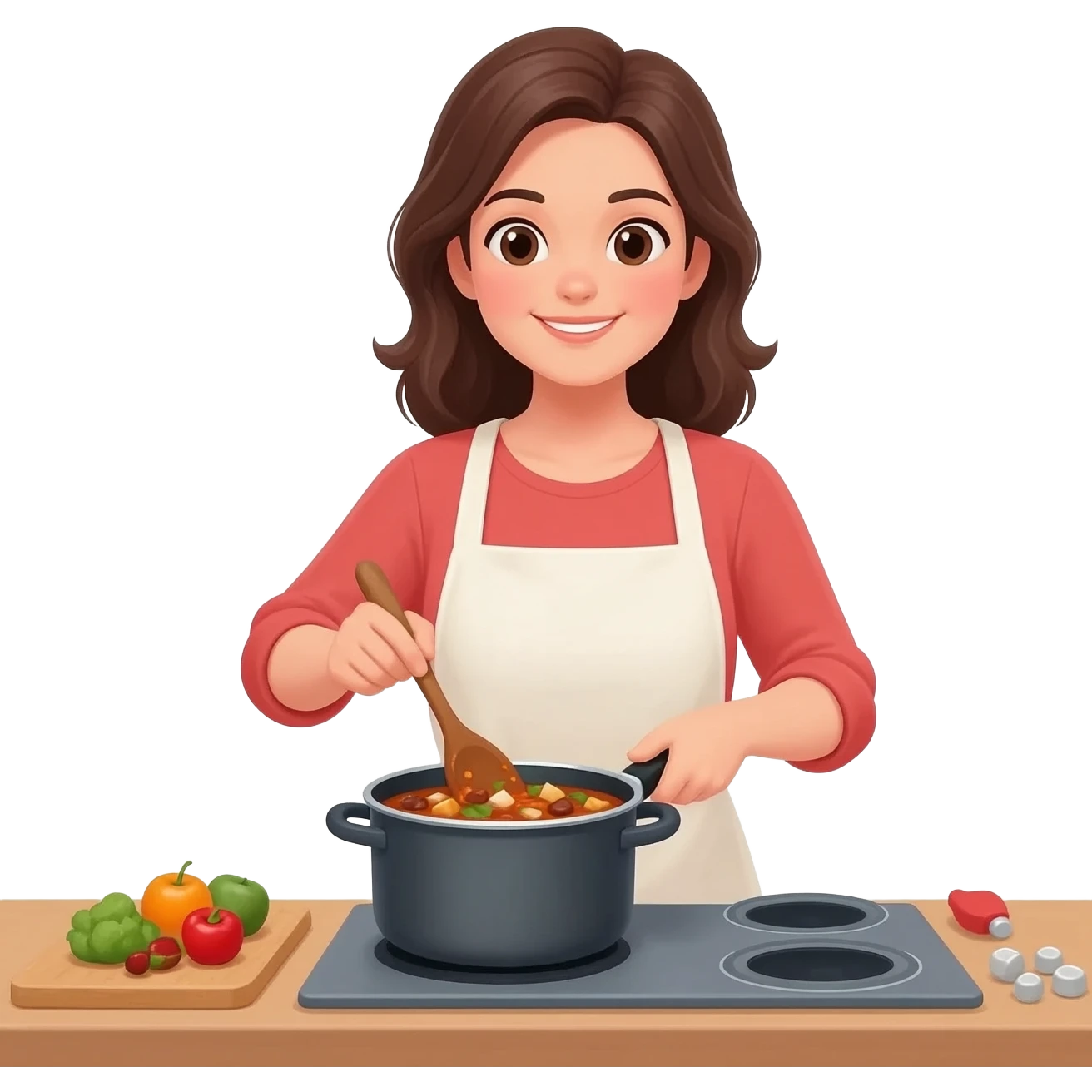 she is cooking home-made food emoji