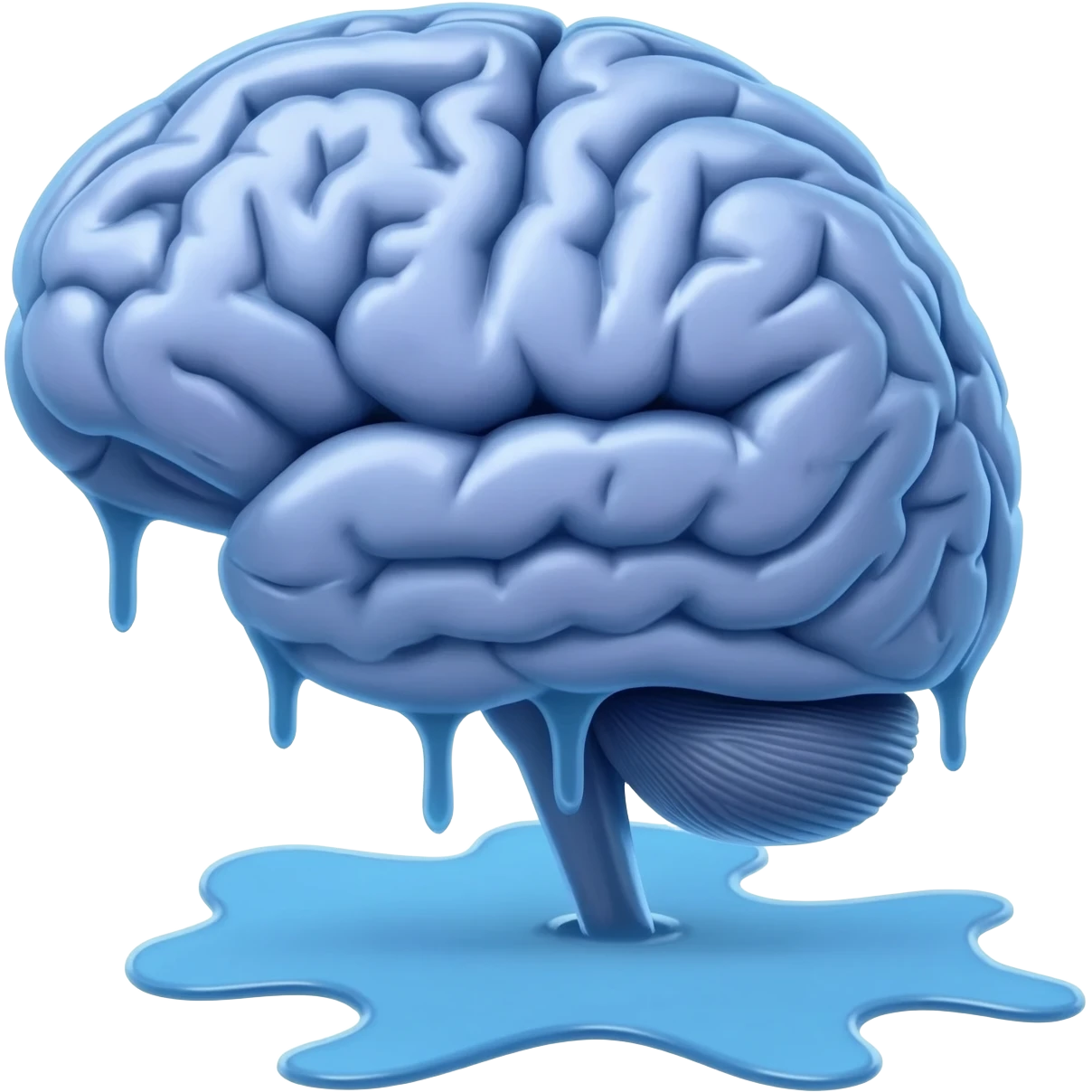 Melting brain into a puddle no face emoji