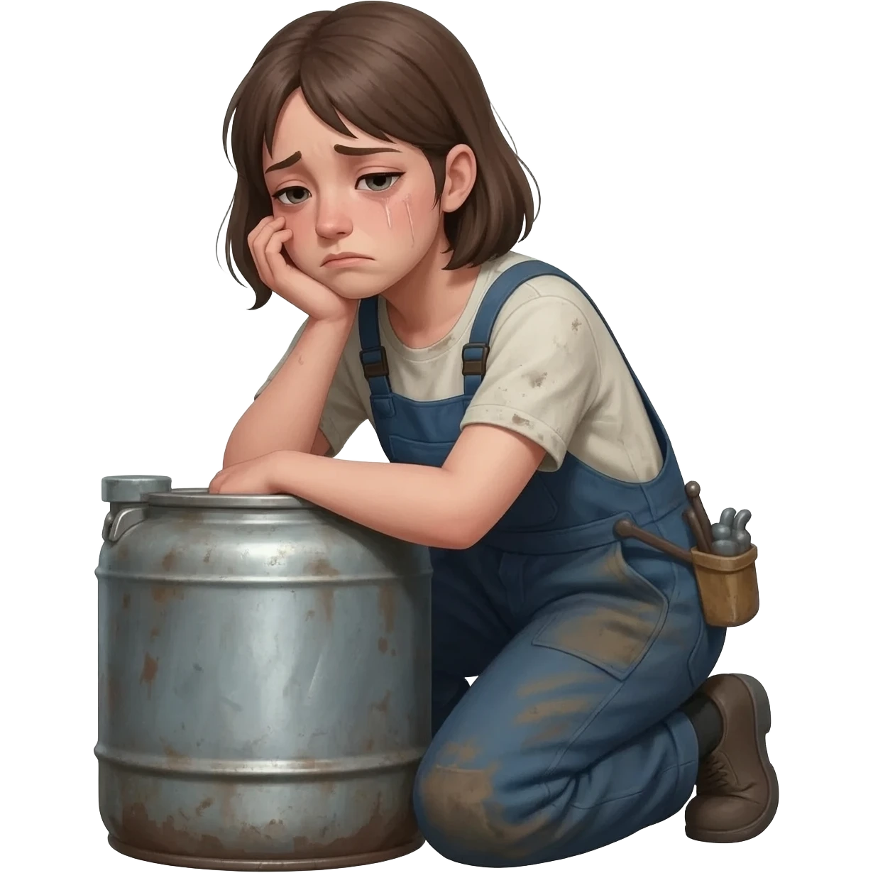 girl being a wage labor to be: burdensome, unenjoyable, and uncaring emoji